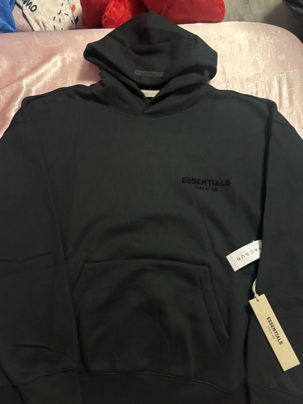 ESSENTIALS Fear of God Men's Black stretch limo Hoodie